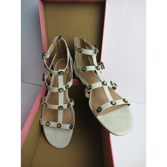 NWT Sam & Libby Rhonda Gladiator Sandal Soft Silver Size 9 Adjustable Strap - Picture 3 of 13
